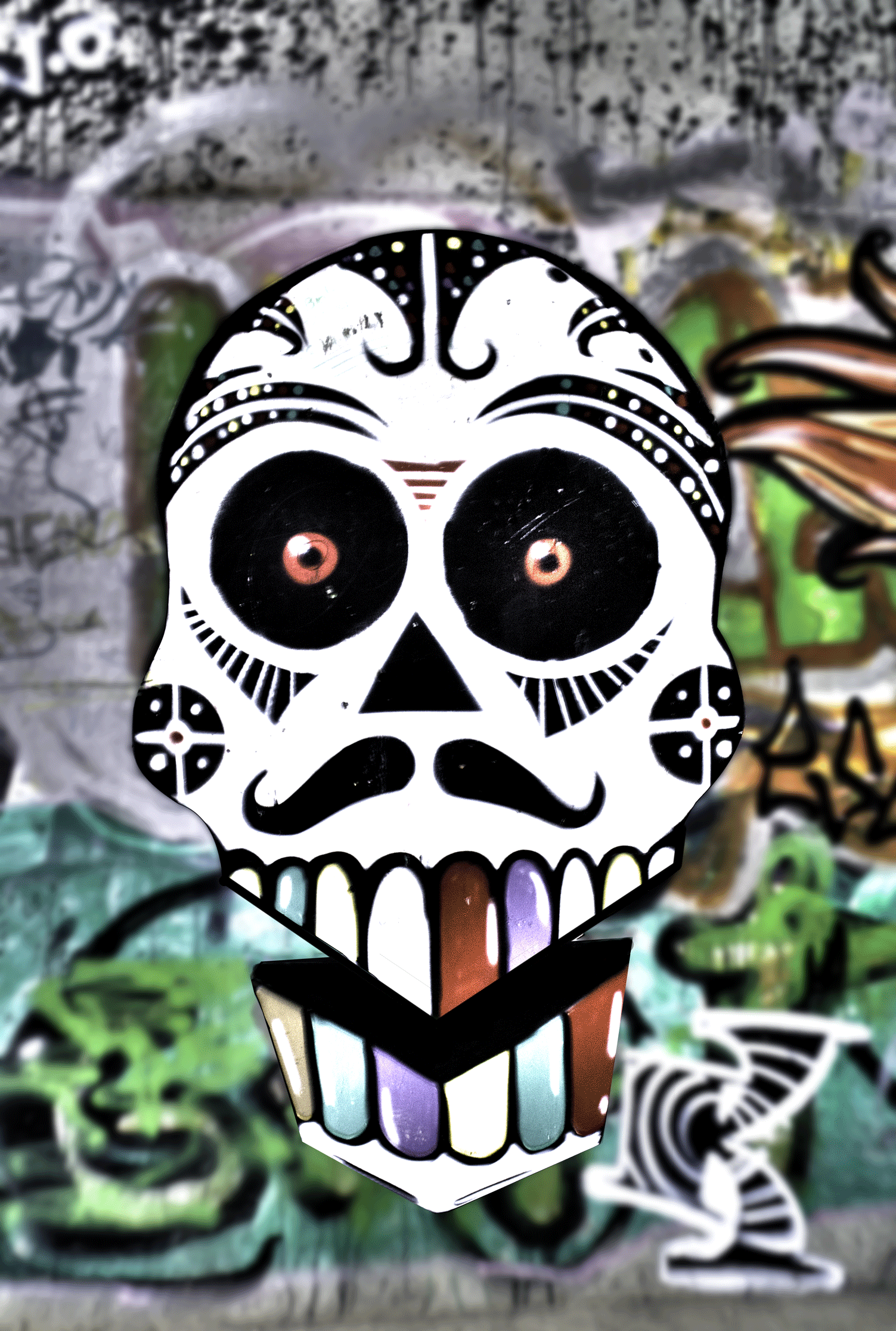Crâne mexicain animé